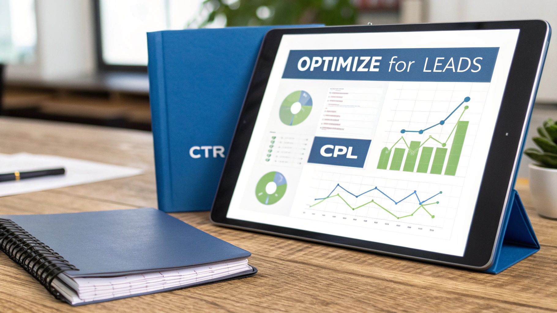 A person reviewing marketing analytics on a laptop screen, showing charts and graphs.
