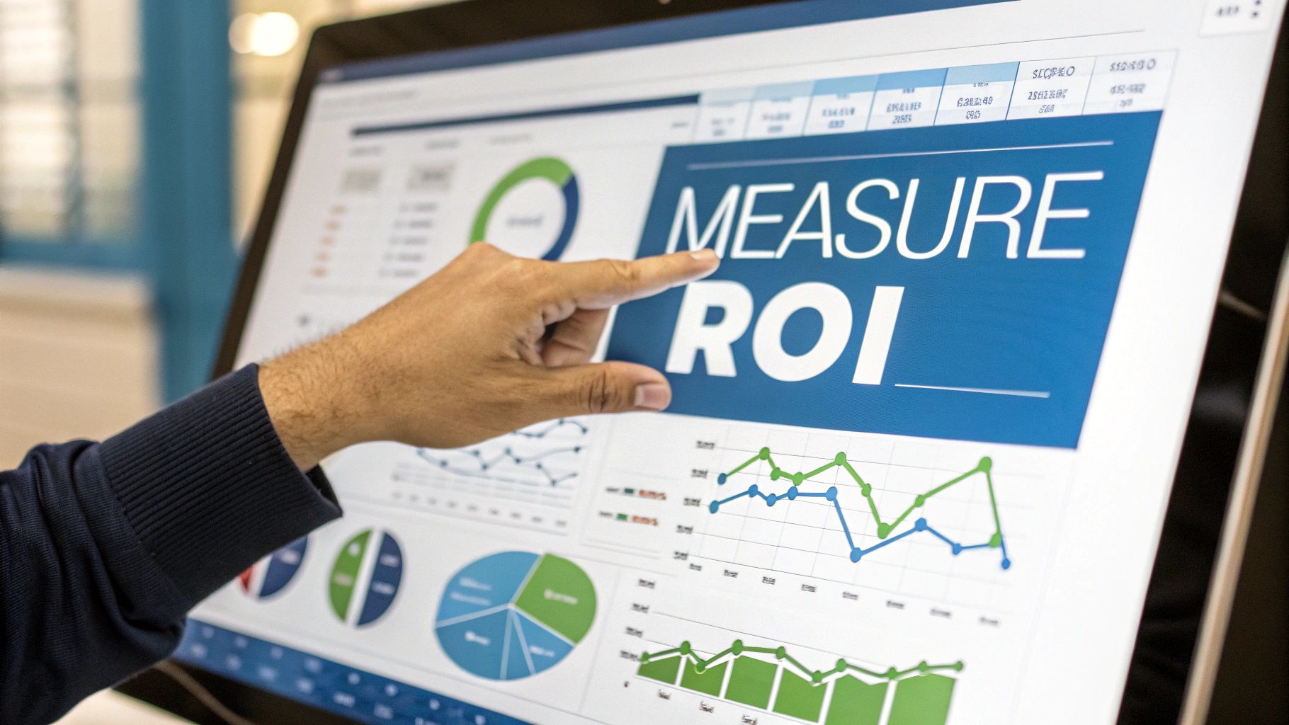 A performance dashboard showing key metrics like ROAS, CPA, and Conversion Rate, illustrating how to measure the success of a Google Ads agency partnership.