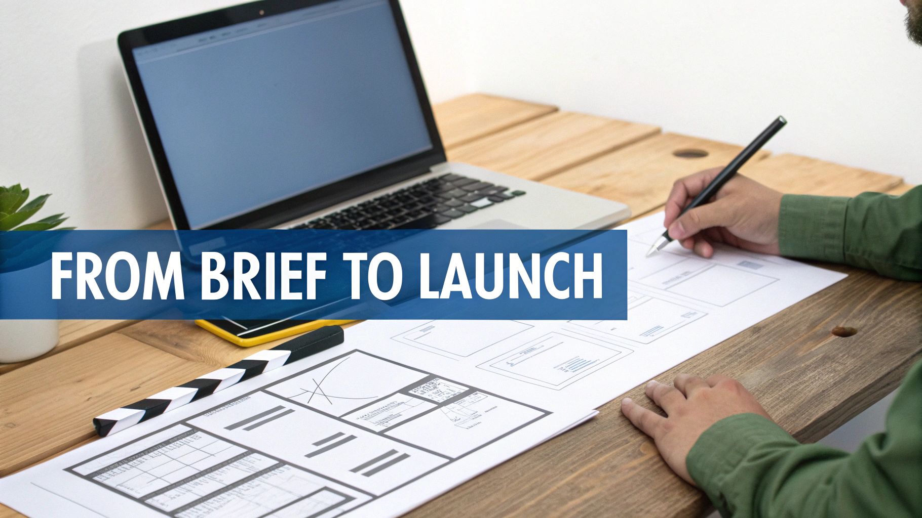 A flowchart showing the web design process, starting with discovery and ending with post-launch support.